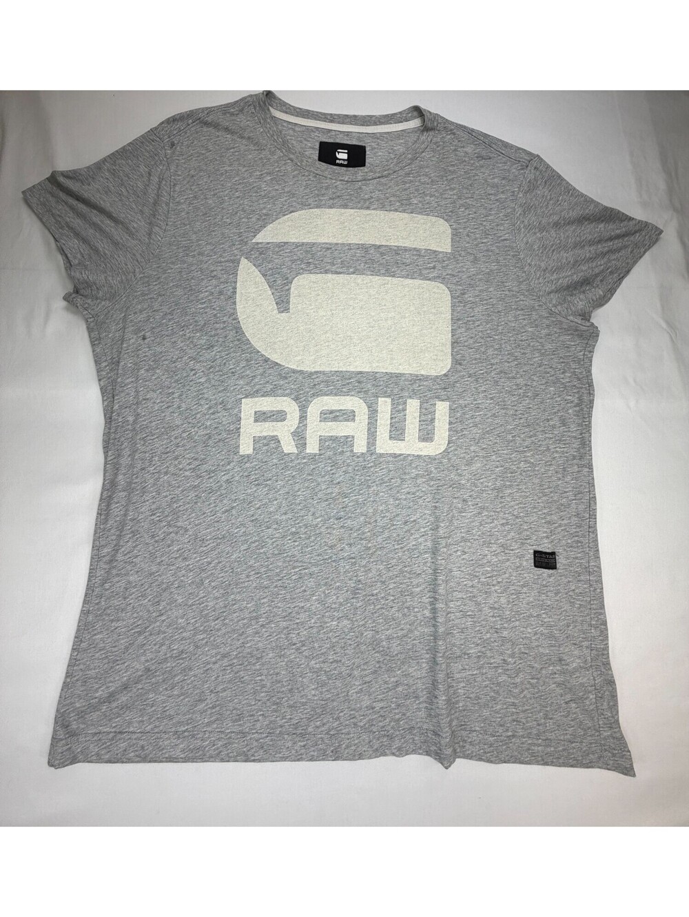 G Star Raw Men's T Shirt Short Sleeve Graphic Print Crew Neck Size XXL Gray